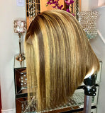 Caramel Machiatto Money Piece Bob Wig